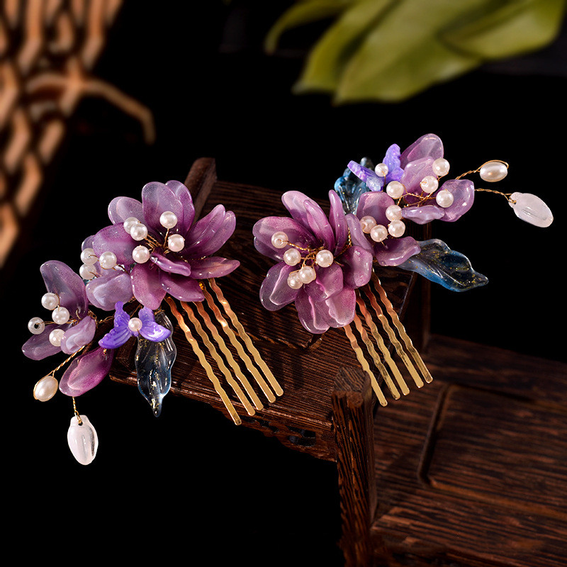Chinese Glazed Flower Hairpin  - Hair Care Japanese 评论和价格