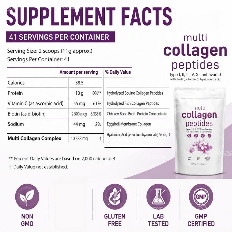 Multi Collagen Peptides Powder - Hair Care Vitamin 评论和价格