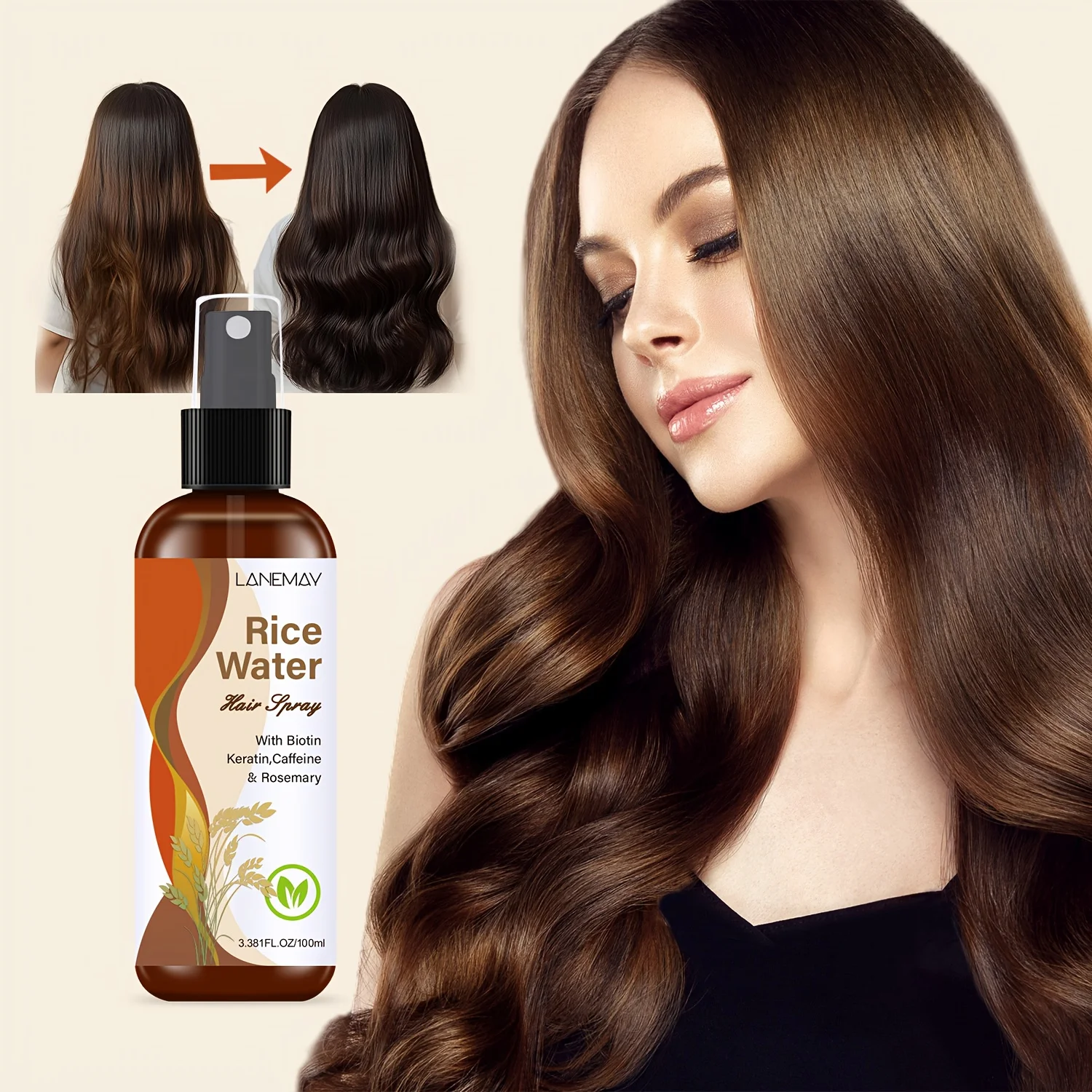 Rice Water Hair Spray - with B - Hair Care Vitamin 评论和价格