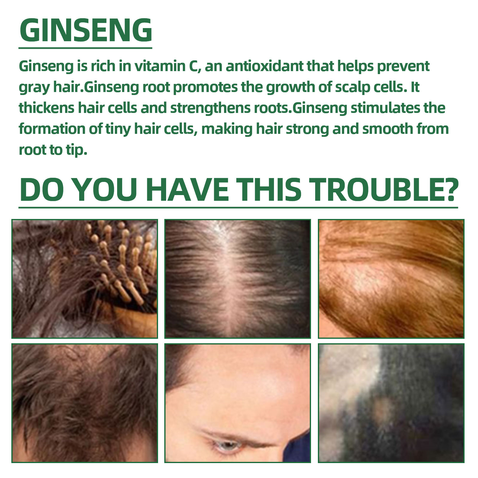 Natural Herbal Ginseng Hair Ca - Hair Care Natural Products 评论和价格