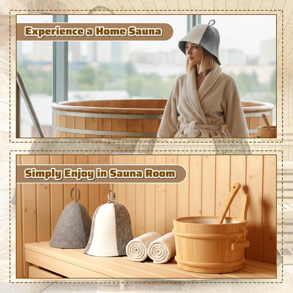 Home Sauna Gray Sauna Hat Saun - Hair Care Daily Routine 评论和价格