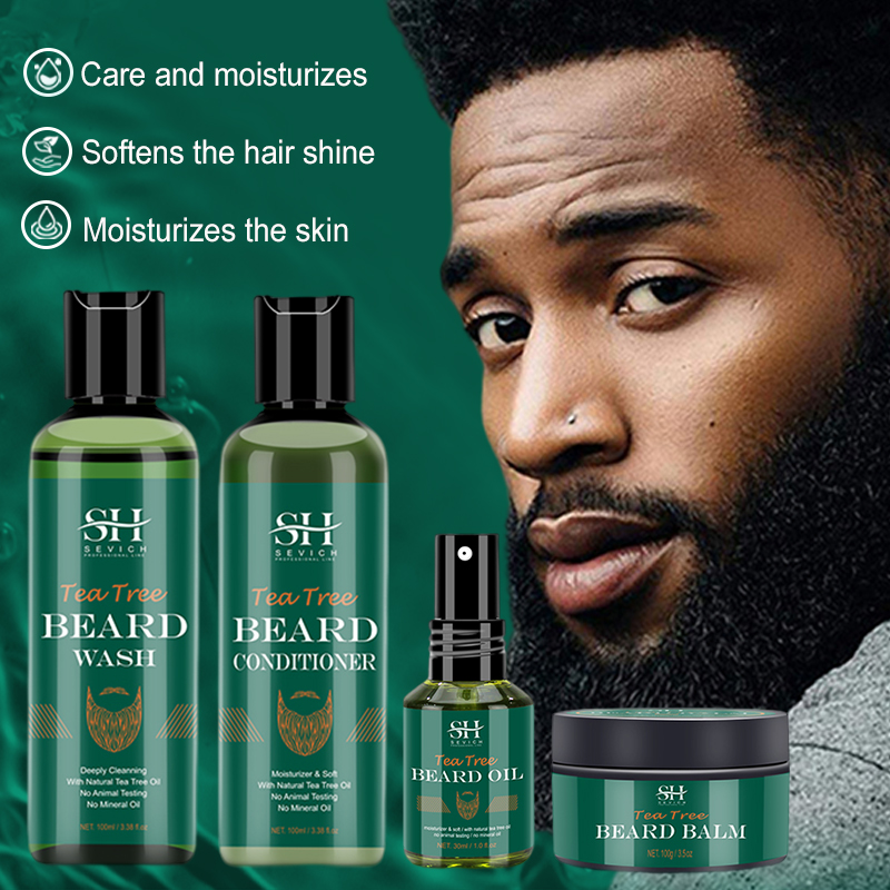 Tea Tree Beard Oil Set For Men - Hair Care Natural Products 评论和价格