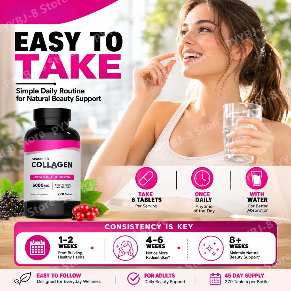 Collagen Tablets 6000mg with V - Hair Care Vitamin 评论和价格