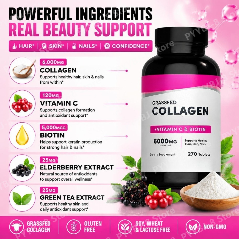 Collagen Tablets 6000mg with V - Hair Care Vitamin 评论和价格